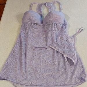 Lavender Lace Babydoll Set